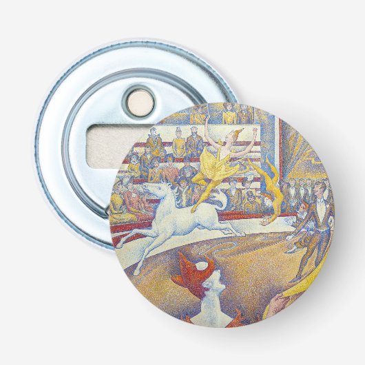 Georges Seurat - Het Circus Button Flesopener (Voorkant)