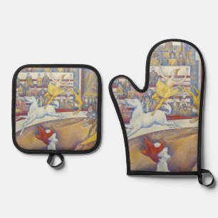 Georges Seurat - Het Circus Ovenwant & Pannenlap Set