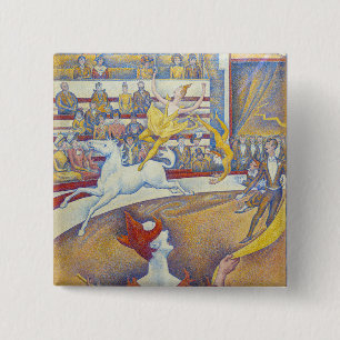 Georges Seurat - Het Circus Vierkante Button 5,1 Cm