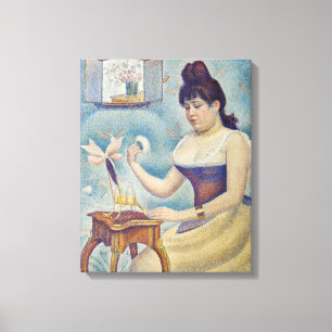 Georges Seurat - Jonge vrouw die zich poedert Canvas Afdruk