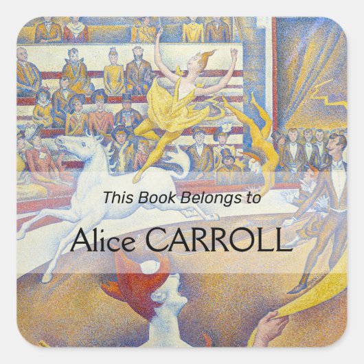 Georges Seurat - The Circus Vierkante Sticker (Voorkant)