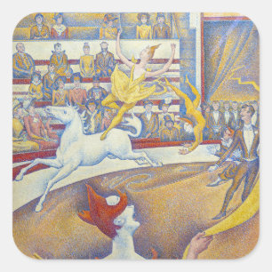 Georges Seurat - The Circus Vierkante Sticker