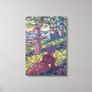 Georges Seurat Woman in a Park Canvas Afdruk