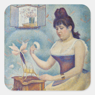 Georges Seurat - Young Woman Powdering Herself Vierkante Sticker