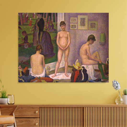 Georges Seurat's Painting: The Models (1889) Canvas Afdruk (Insitu (Woonkamer))