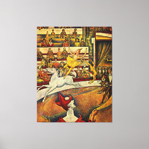 Georges Seurat's The Circus (1891) - Clown & Rider Canvas Afdruk