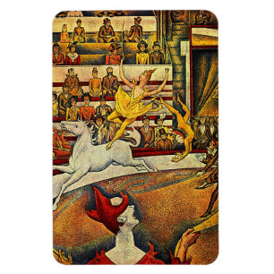 Georges Seurat's The Circus (1891) - Clown & Rider Magneet