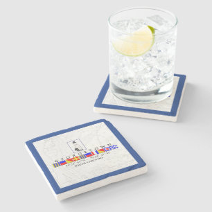 Georgetown Nautical Flags and Coordinates Onderzet Stenen Onderzetter