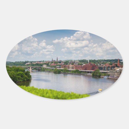 Georgetown Ovale Sticker (Voorkant)
