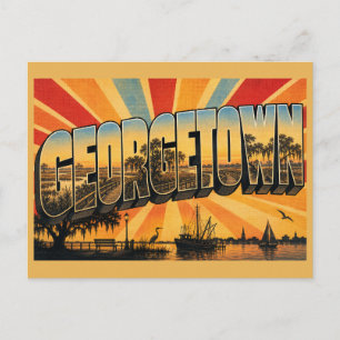 Georgetown SC Haven Zoutmoeras Live Oaks Kunst Briefkaart