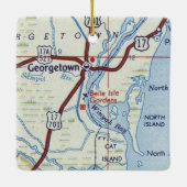 Georgetown SC Map Keramisch Ornament (Achterkant)