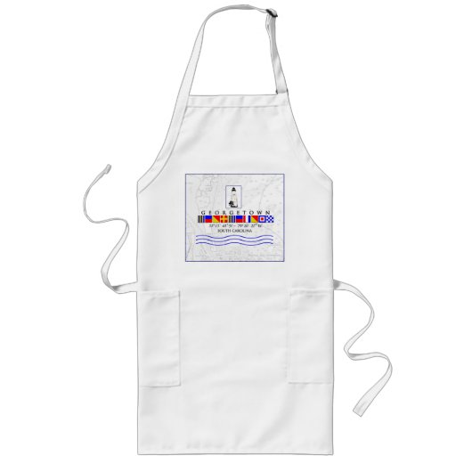 Georgetown SC Marine Signal Flag Apron Lang Schort (Voorkant)
