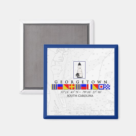 Georgetown SC Marine Signal Flag Magnet Magneet (Voorkant / Achterkant)