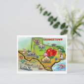 Georgetown Texas Cartoon Map Briefkaart (Staand voorkant)