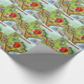 Georgetown Texas Cartoon Map Cadeaupapier (Hoek)