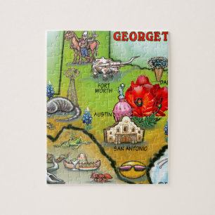 Georgetown Texas Cartoon Map Legpuzzel