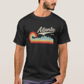Georgia Atlanta City Retro Sunset Skyline T-shirt (Voorkant)