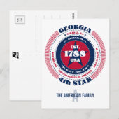 Georgia, Atlanta GA, Patriottisch, Monogram Briefkaart (Voorkant / Achterkant)