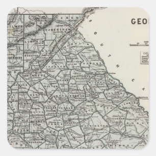 Georgia Atlas Map Vierkante Sticker