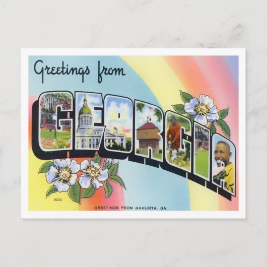 Georgia Big Letters Briefkaart (Voorkant)