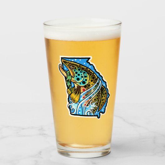Georgia Brown Forel Craft Beer Pint Glas (Voorkant gevuld)