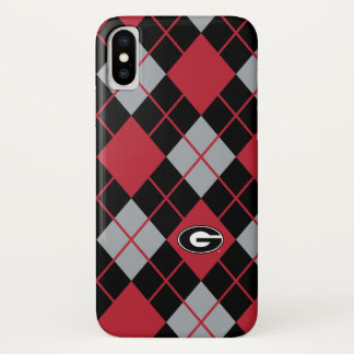 Georgia Bulldogs Logo | Argyle Pattern iPhone X Hoesje