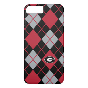 Georgia Bulldogs Logo   Argyle Pattern iPhone 8 Plus / 7 Plus Hoesje