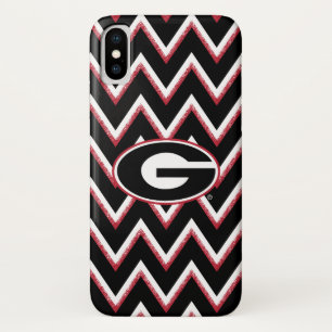 Georgia Bulldogs Logo   Chevron Pattern iPhone X Hoesje