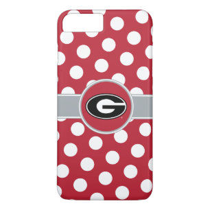 Georgia Bulldogs Logo   Polka Dots iPhone 8 Plus / 7 Plus Hoesje