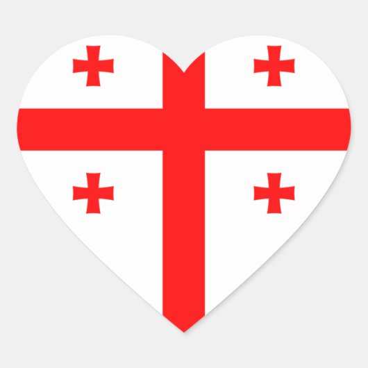 Georgia Flag Hart Sticker (Voorkant)