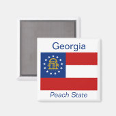 Georgia Flag Magnet Magneet (Voorkant / Achterkant)