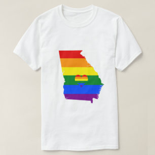 Georgia Gay Pride Rainbow Flag Heart GLBTQ-ontwerp T-shirt