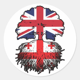 Georgia Georgian UK Verenigd Koninkrijk Ronde Sticker