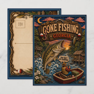 Georgia Gone Fishing Grootbekbaars Briefkaart