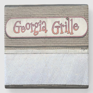 Georgia Grill, Buckhead, Atlanta Marble Stone Coas Stenen Onderzetter