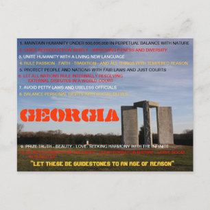 Georgia Guidestones carte postale