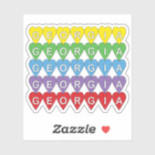 Georgia Heart Pattern Rainbow Sticker (Vel)