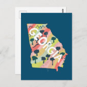 Georgia Illustrated Map Briefkaart (Voorkant / Achterkant)