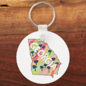 Georgia Illustrated Map Sleutelhanger (Voorkant)