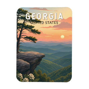 Georgia Illustratie Reis Kunst Vintage Magneet