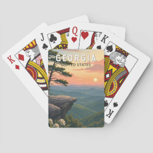 Georgia Illustratie Reis Kunst Vintage Pokerkaarten