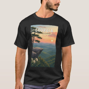 Georgia Illustratie Reis Kunst Vintage T-shirt