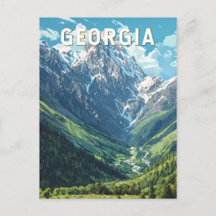 Georgia Illustration Travel Art Vintage Briefkaart