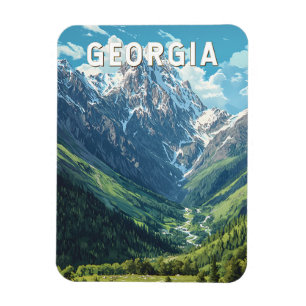 Georgia Illustration Travel Art Vintage Magneet