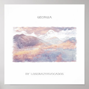 Georgia Kazbegi Architectuur Natuur Poster