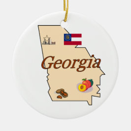 Georgia kerstboomversiering keramisch ornament