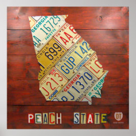 Georgia License Bord Map Afdrukken Poster
