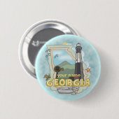 Georgia Lighthouse-pinknop Ronde Button 5,7 Cm (Voorkant /achterkant)