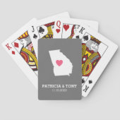 Georgia Map Home State Love met Custom Heart Speelkaarten (Achterkant)