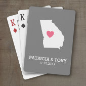 Georgia Map Home State Love met Custom Heart Speelkaarten